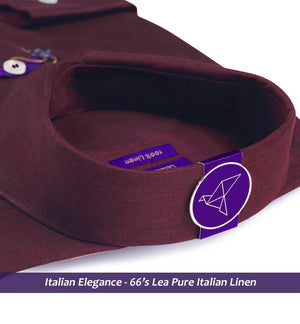 Belgrade- Merlot Red Solid Linen- 66's Lea Pure Luxury Linen