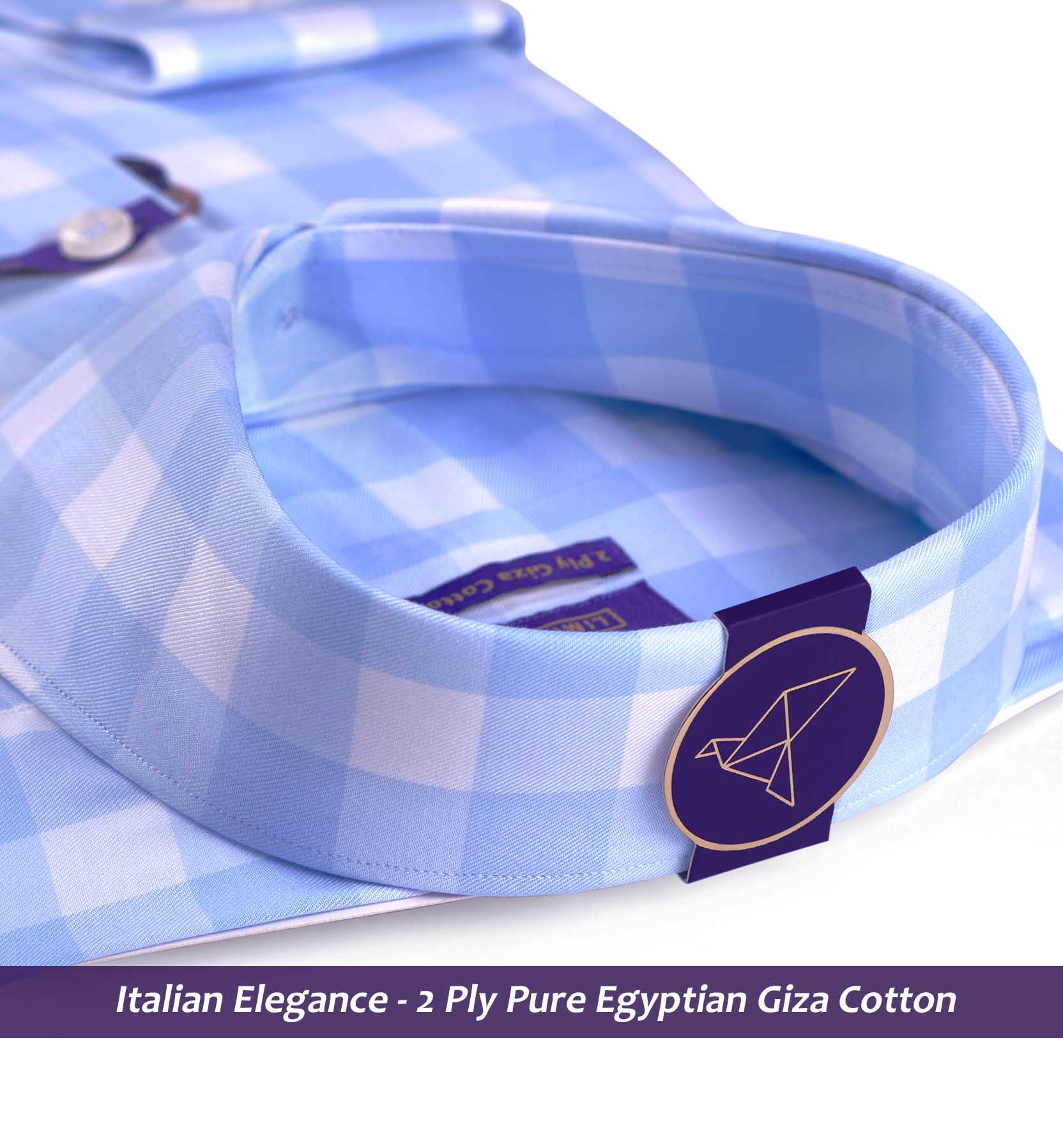 Men's shirt in Oxford Blue & White Magical Check - Shirts for men