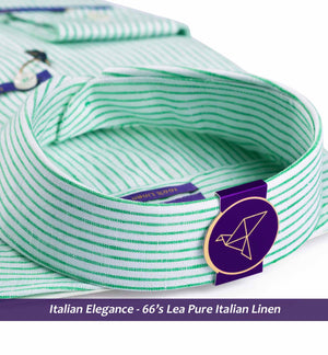 Men's shirt in Emerald Green & White Magical Stripe - Shirts for men