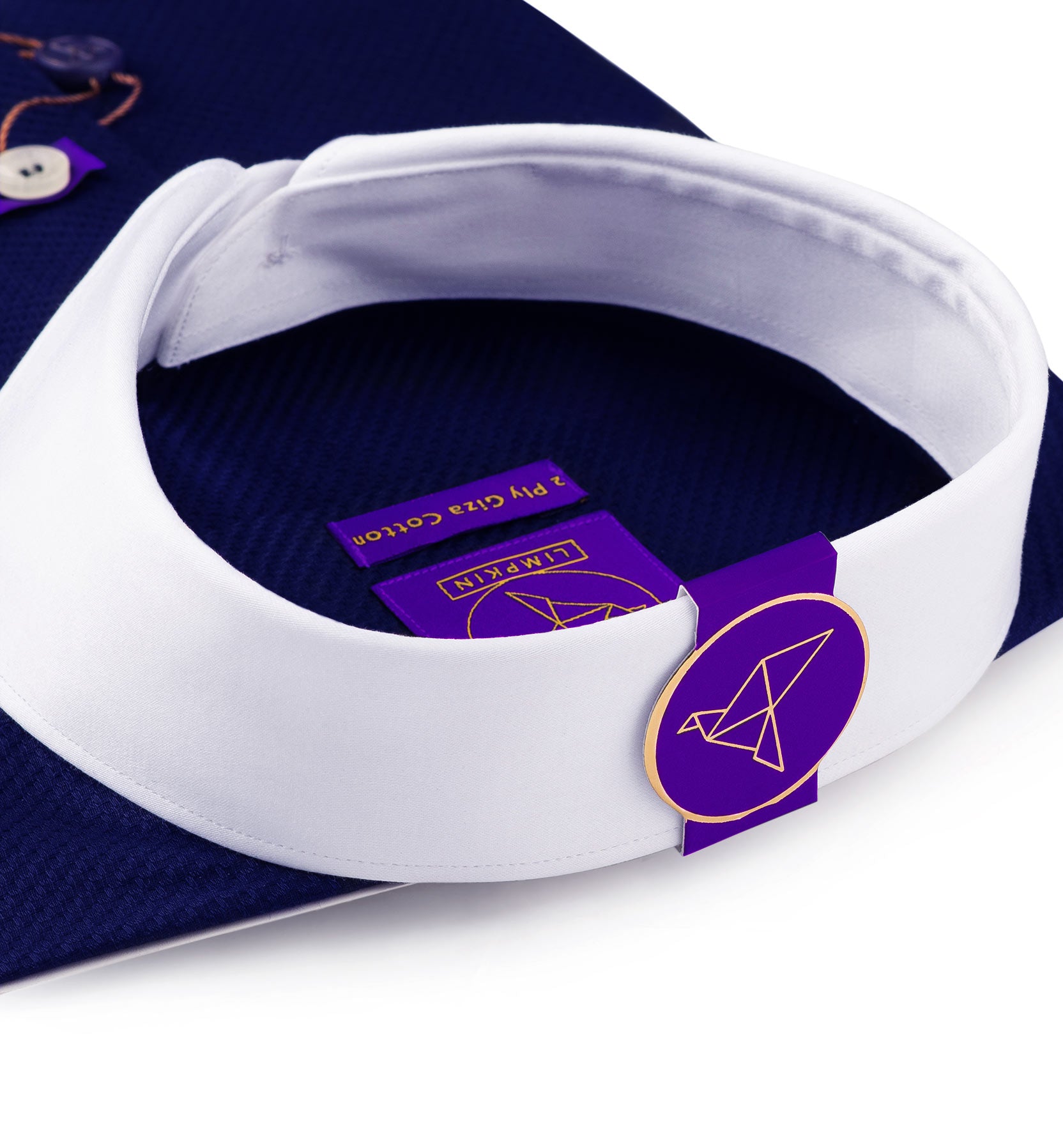 Paris- Navy Solid Structure with White Collar