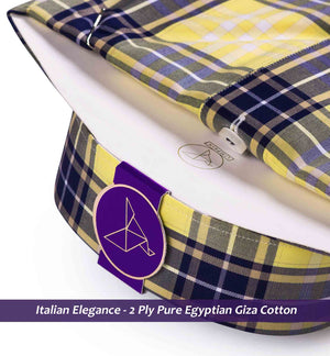 Lisbon- Daffodil Yellow & Navy Magical Check