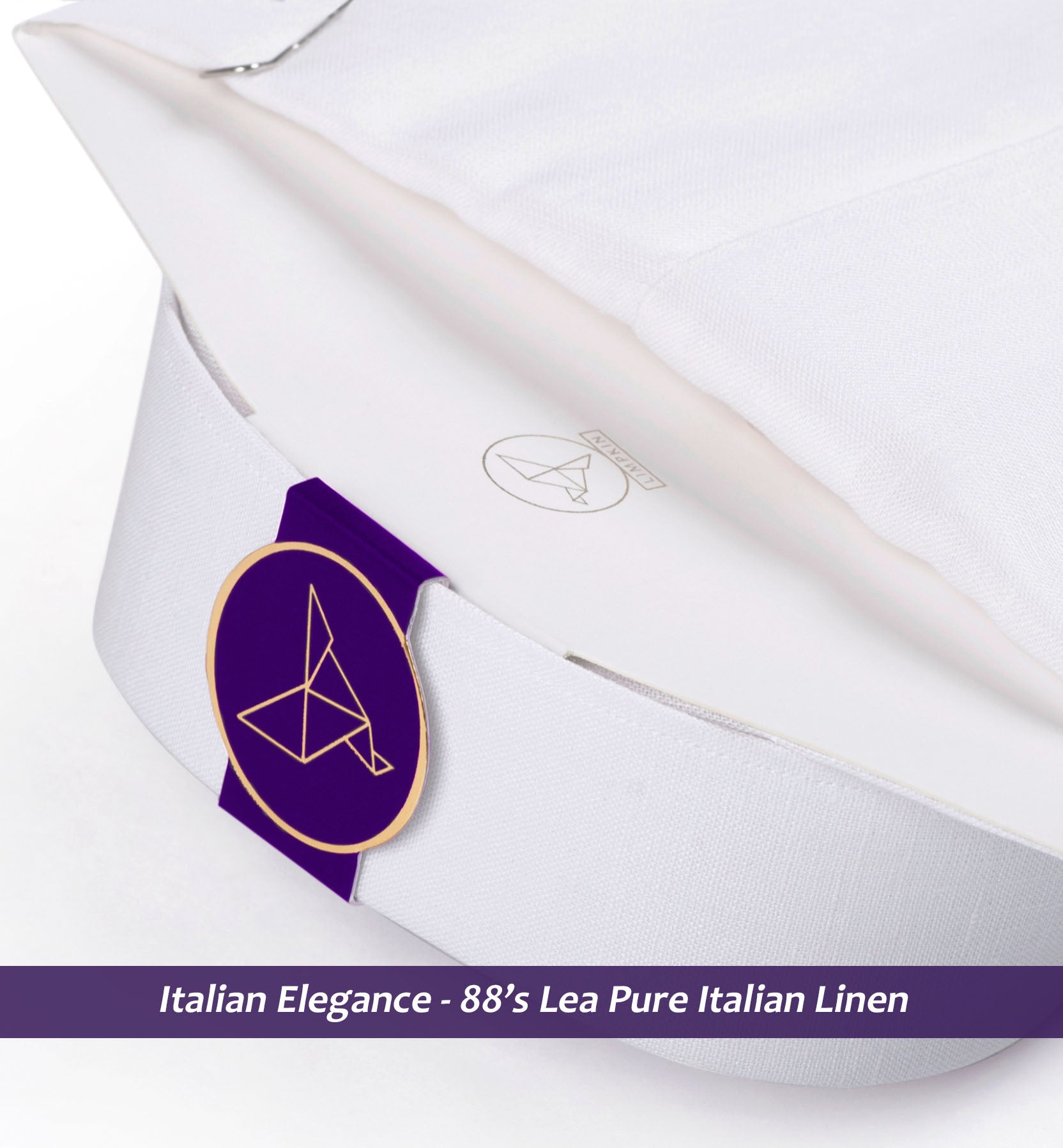 Vatican- Pristine Pure Solid White Linen- 88's Lea Pure Italian Linen