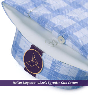 Huesca- Azure Blue & White Check