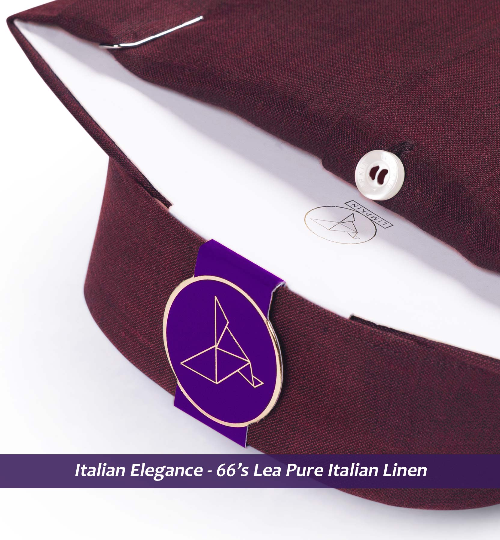 Belgrade- Merlot Red Solid Linen- 66's Lea Pure Luxury Linen