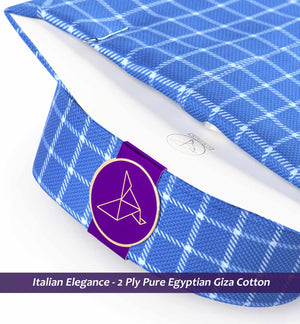 Alicante- Persian Blue & White Check