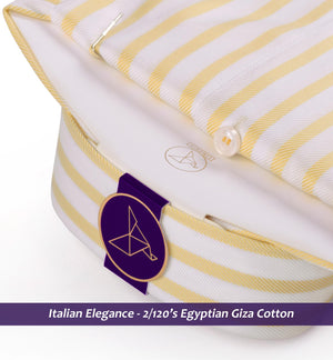 Men's shirt in Daffodil Yellow & White Magical Stripe - Limpkin Shirts