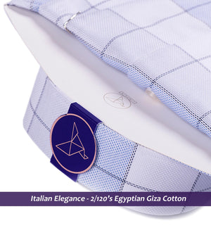 Pamplona- Azure Blue & White Check