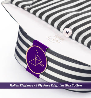 California- Black & White Stripe