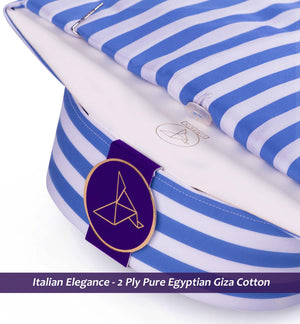 Cortland- Cobalt Blue & White Stripe