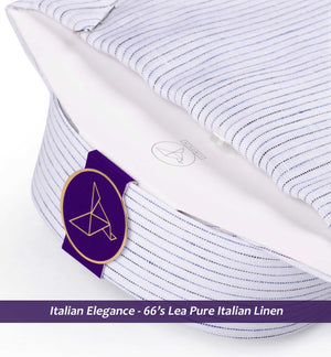 Men's shirt in Navy Blue & White Pin Stripe - Limpkin Shirts
