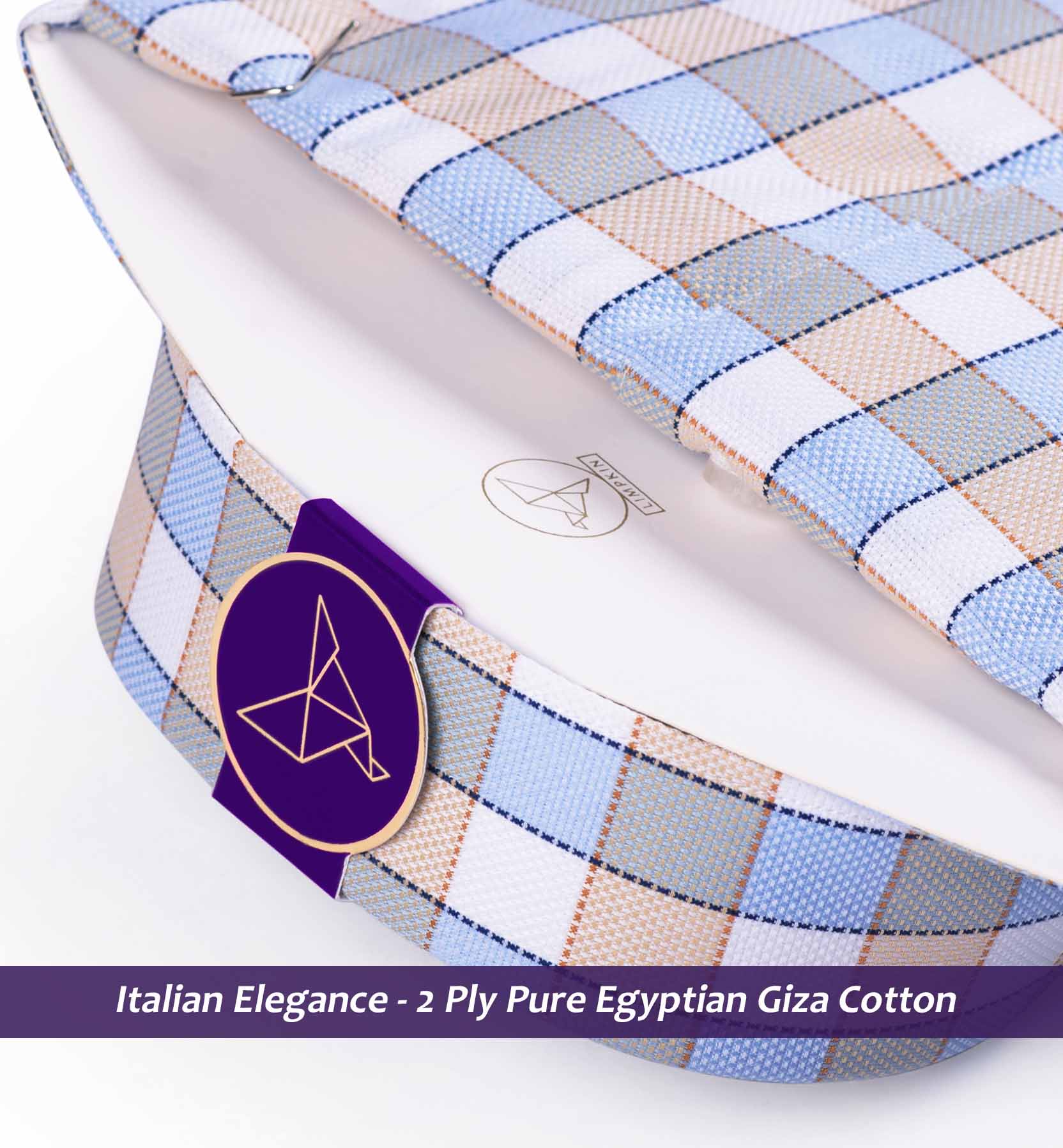 Lucerne- Oxford Blue & Beige Check