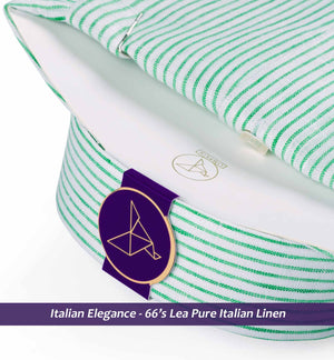 Men's shirt in Emerald Green & White Magical Stripe - Limpkin Shirts