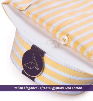 Sondrio- Canary Yellow & White Stripe
