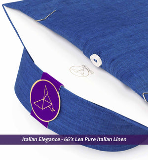 Faliraki- Admiral Blue Solid Linen- 66's Lea Pure Italian Linen