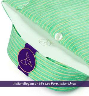 Scotia- Sea Foam Green & Yellow Stripe