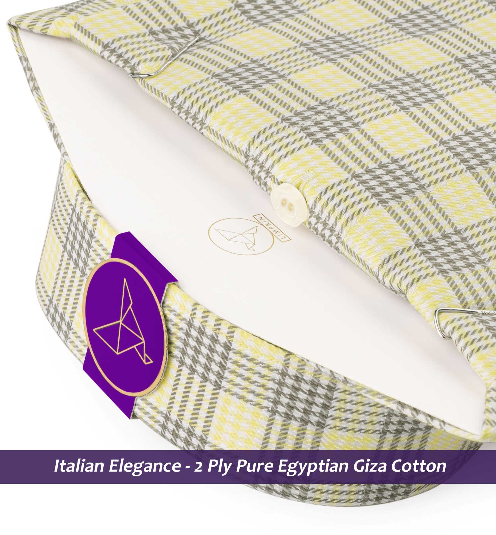 Charlotte- Daffodil Yellow & Pewter Grey Check
