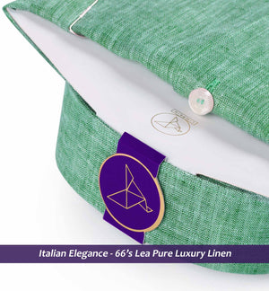 Lyon- Jade Green Solid Linen- 66's Lea Pure Luxury Linen