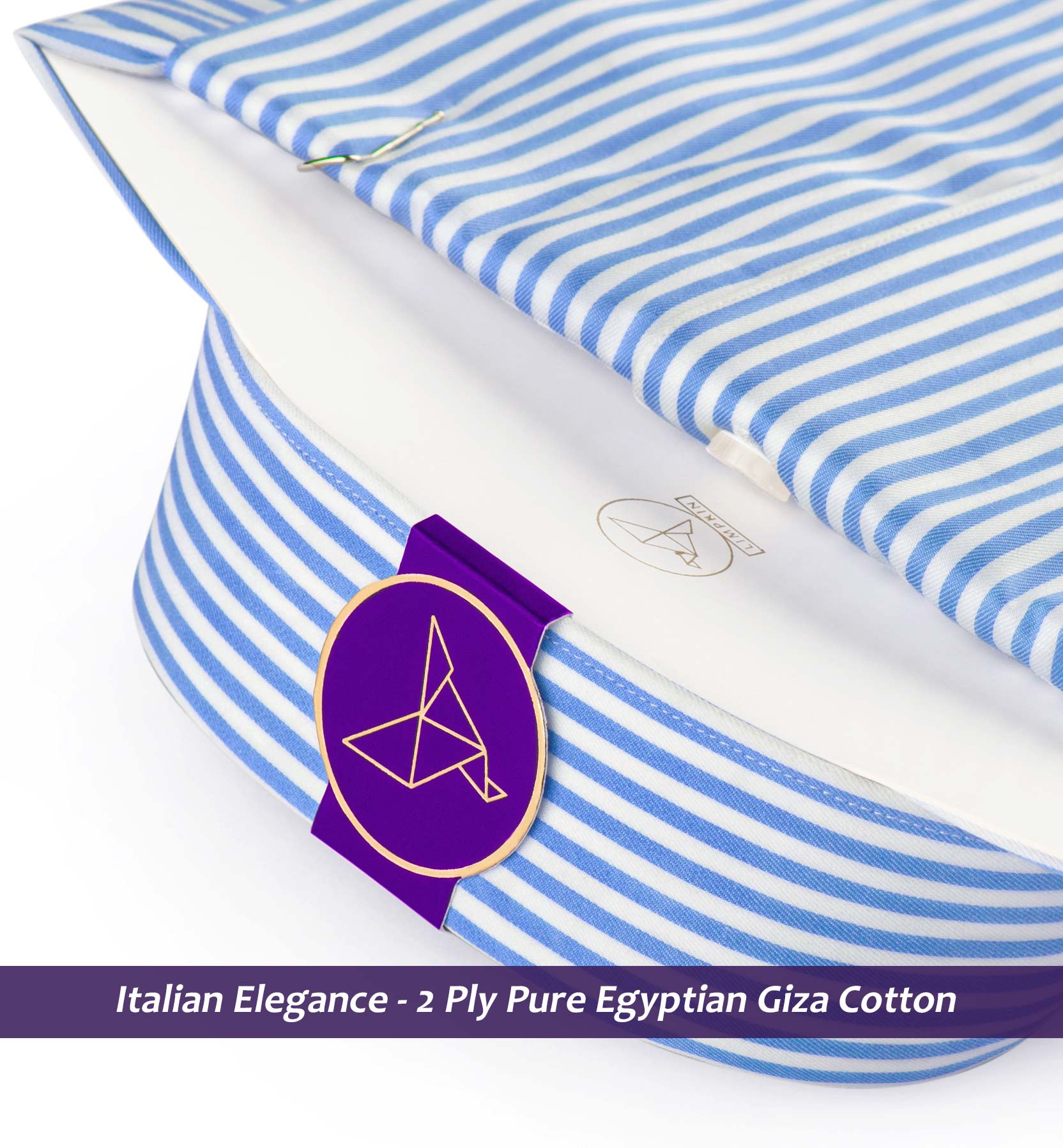 Stockholm- Azure Blue & White Stripe