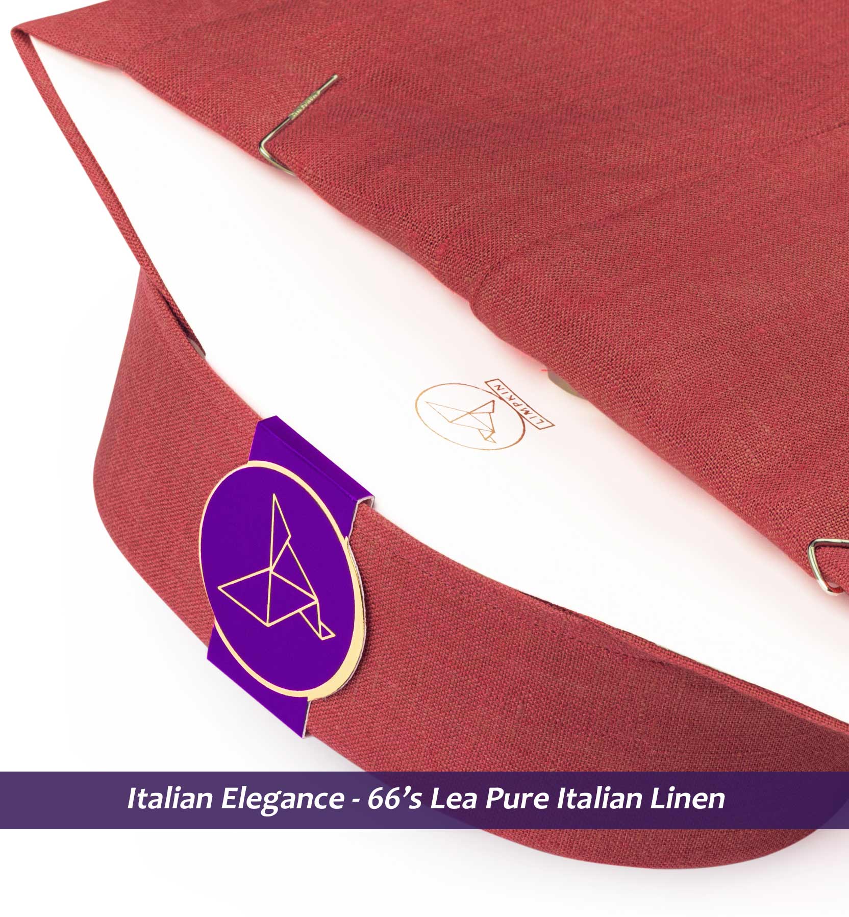 Matera- Auburn Red Solid Linen- 66's Lea Pure Italian Linen