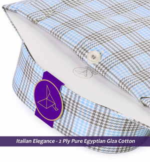 Cleveland- Azure Blue & Pewter Grey Check