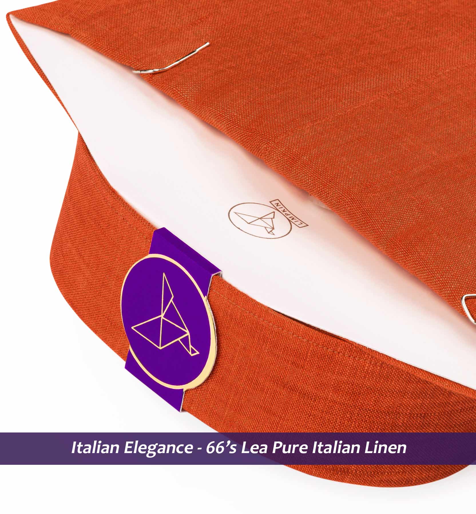 Nikiti- Marmalade Orange Solid Linen- 66's Lea Pure Italian Linen