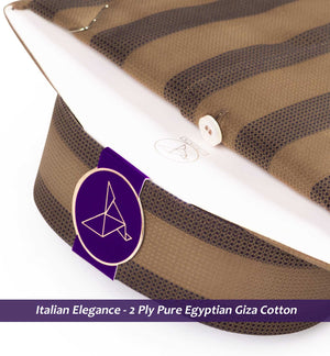 Men's shirt in Beige & Brown Magical Structure Stripe - Limpkin Shirts