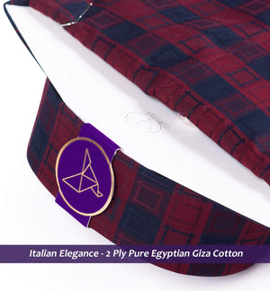 Louisville- Burgundy & Navy Check