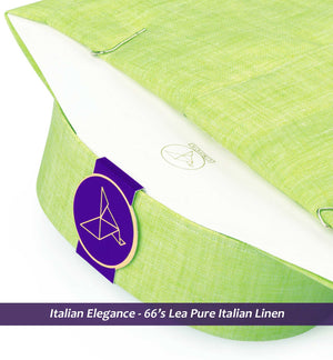 Cardiff- Lime Green Solid Linen- 66's Lea Pure Italian Linen