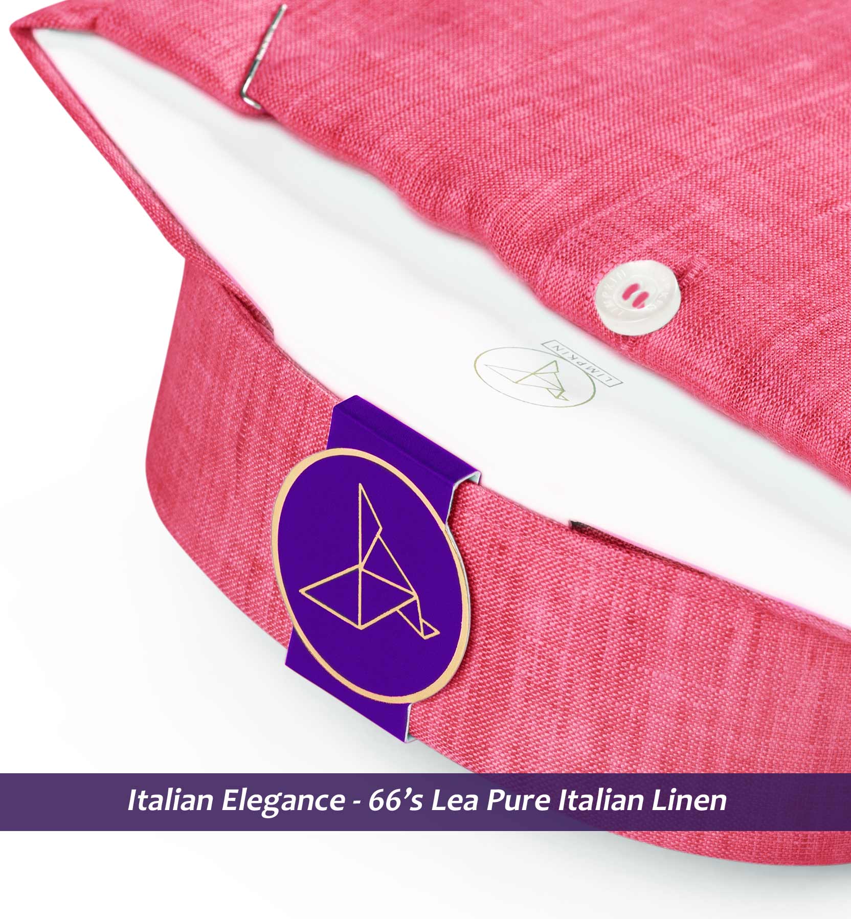 Rome- Rouge Pink Solid Linen- 66's Lea Pure Italian Linen