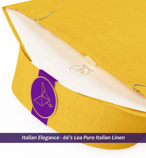 Almada- Medallion Yellow Solid Linen