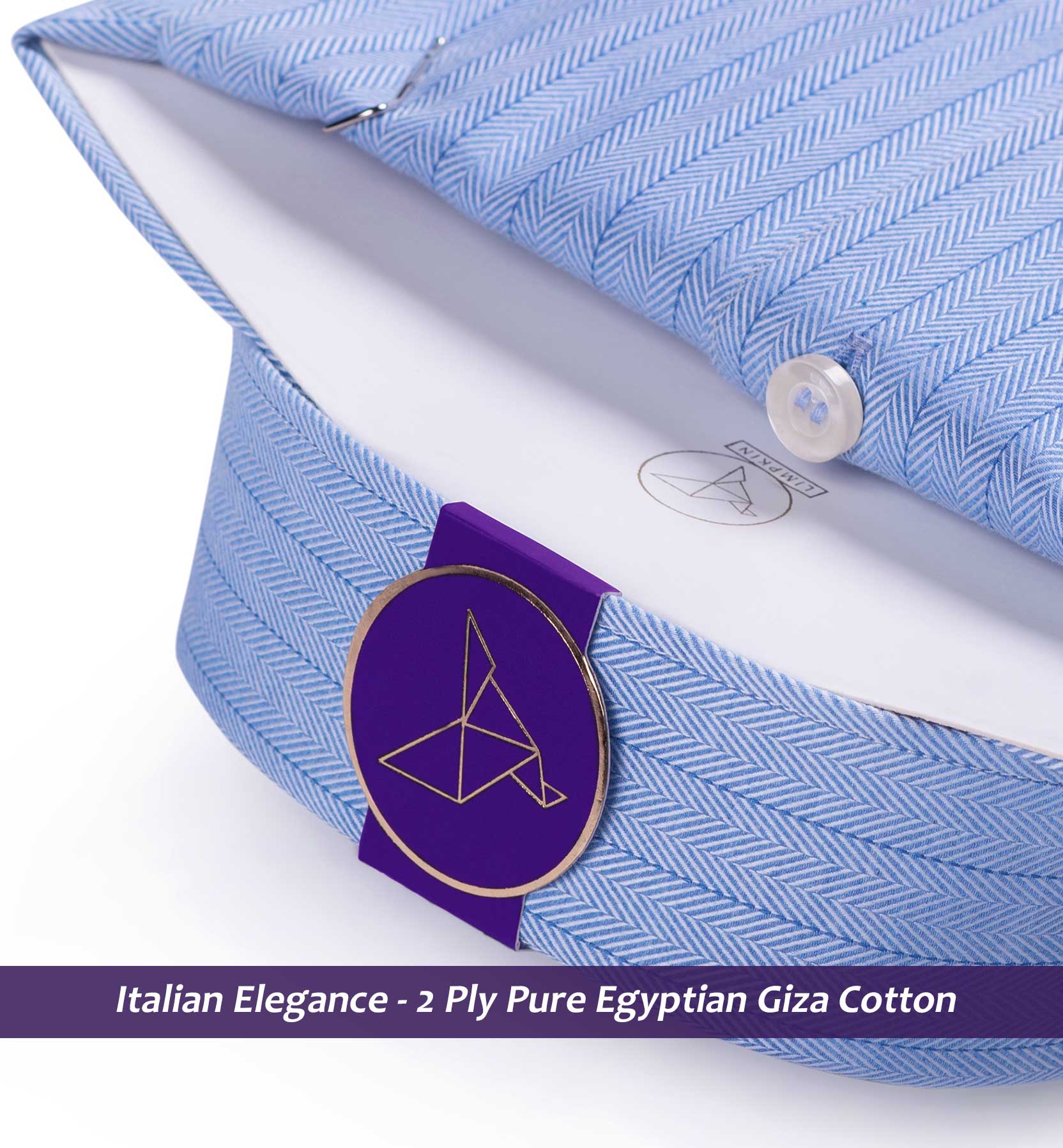 Petersburg- Sky Blue MÃƒÂ©lange Herringbone Stripe