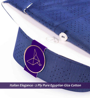Men's shirt in Navy Dotted Horizontal Stripe - Limpkin Shirts