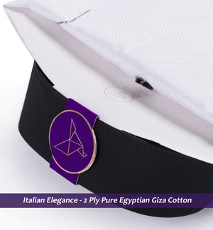 Harlem- White Structure with Black Collar- 2 Ply Pure Egyptian Giza Cotton