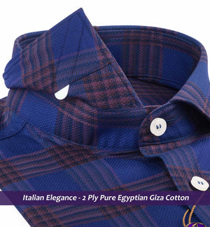 Bavaria- Royal Blue & Burgundy Check