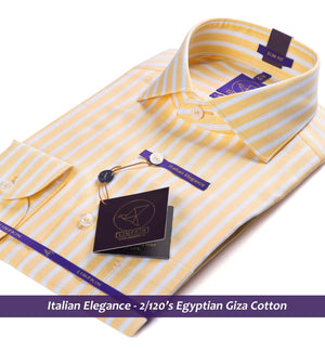 Sondrio- Canary Yellow & White Stripe