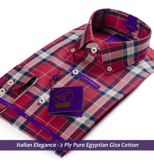 Houston- Rosewood Burgundy & Navy Magical Check