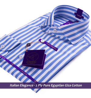 Cortland- Cobalt Blue & White Stripe