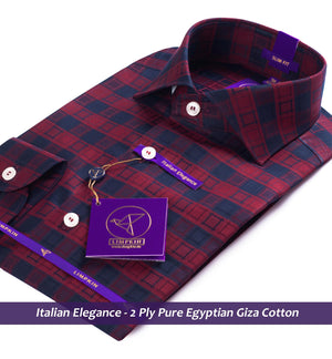 Louisville- Burgundy & Navy Check