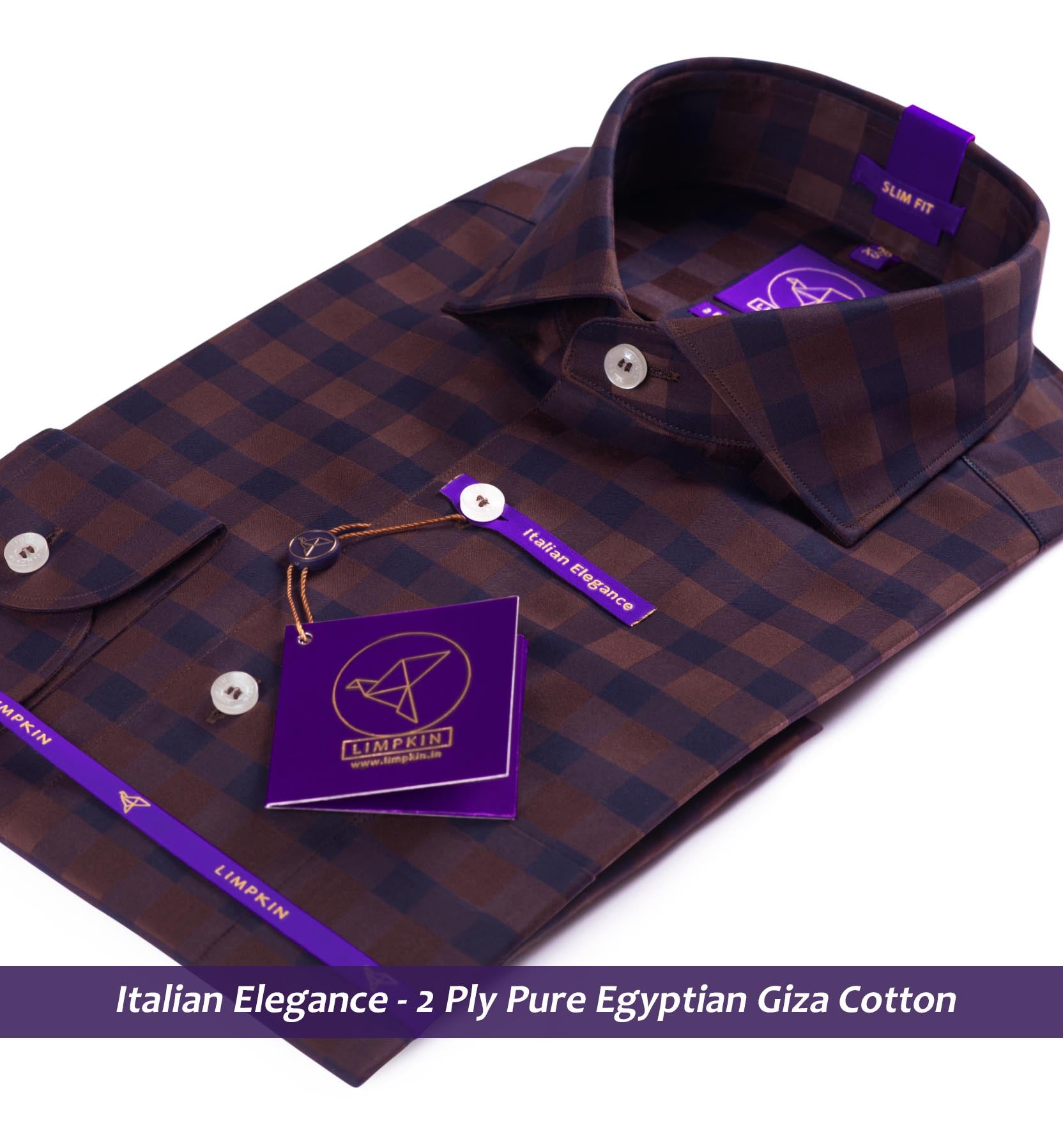 Check Shirt - Brown | Shirts for Men - Limpkin