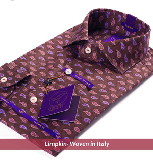 Printed Shirts - Brown & Purple Paisley | Shirts for Men - Limpkin