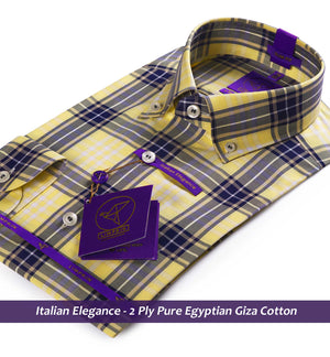 Lisbon- Daffodil Yellow & Navy Magical Check