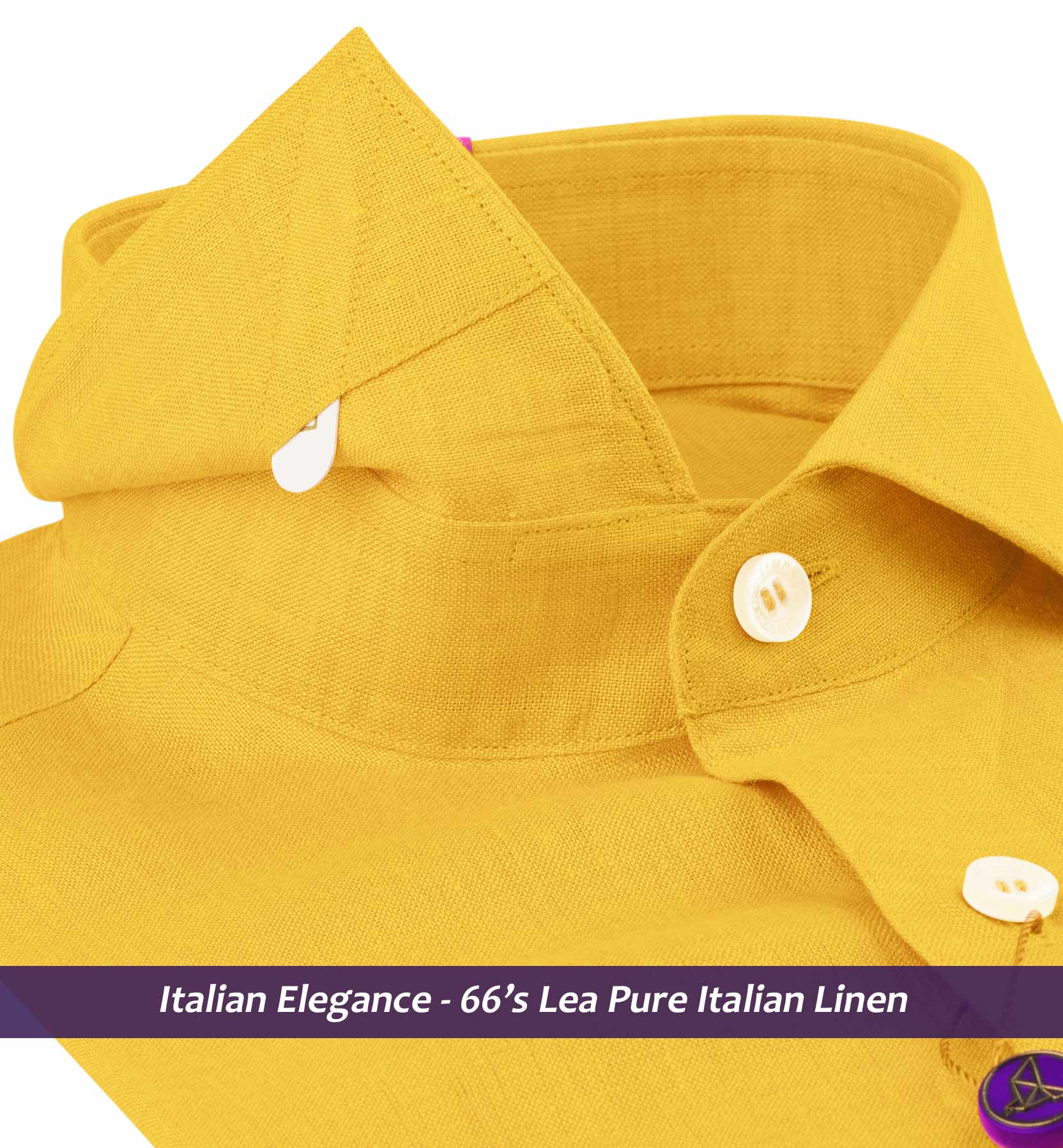 Almada- Medallion Yellow Solid Linen