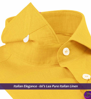 Almada- Medallion Yellow Solid Linen
