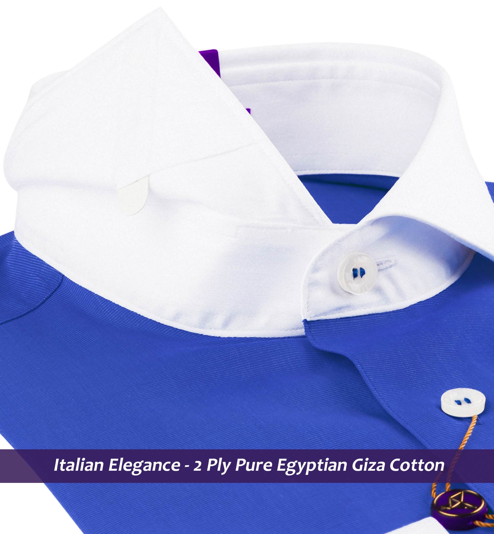Genoa- Royal Blue Solid with White Collar
