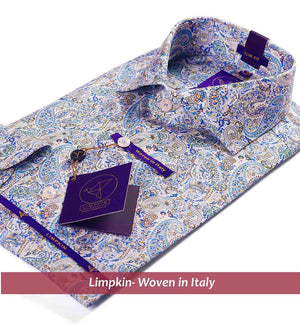 REIMS- NAVY & TURQUOISE MAGICAL PAISLEY PRINT