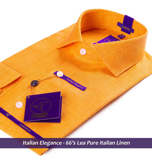 Linen Shirts - Orange Structure | Shirts for Men - Limpkin