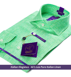 Scotia- Sea Foam Green & Yellow Stripe