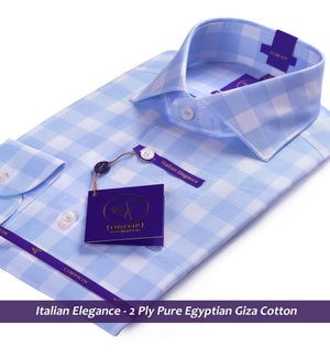 Check Shirt- Oxford Blue & White | Shirts for Men - Limpkin