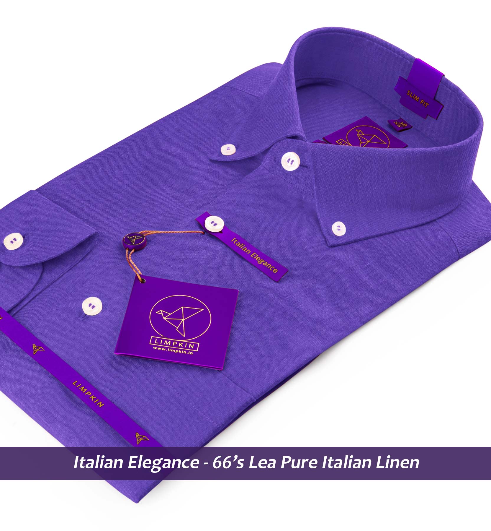 Sardinia- Amethyst Solid Linen- Button Down