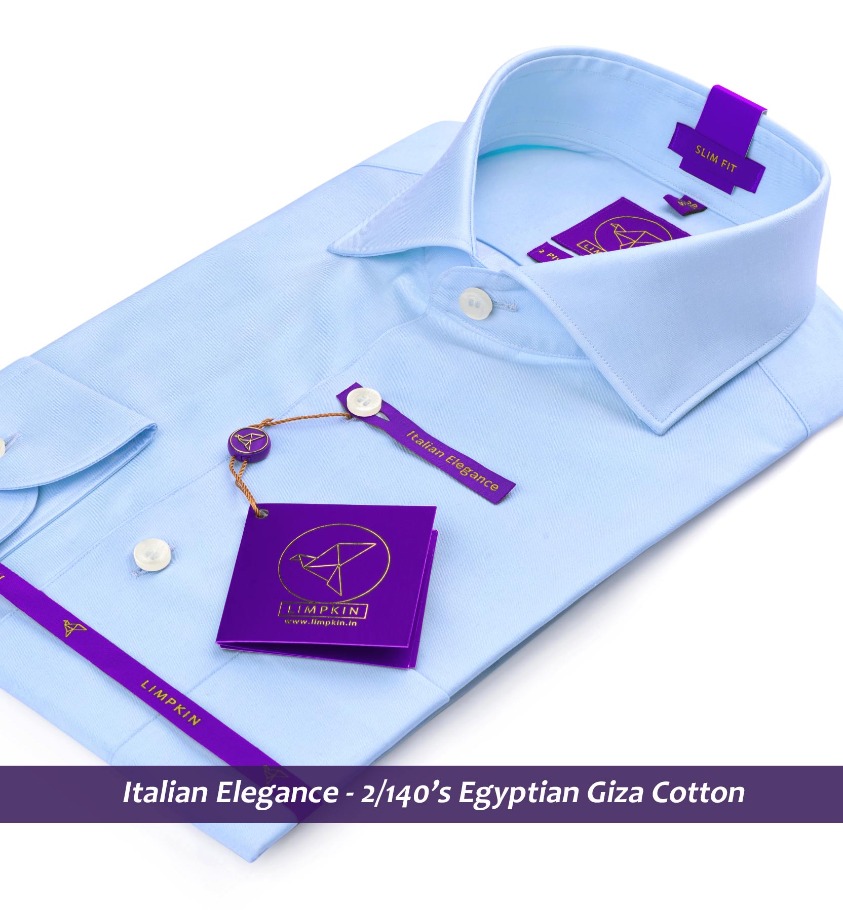 Treviso- The Best Sky Blue- 2/140 Egyptian Giza Cotton